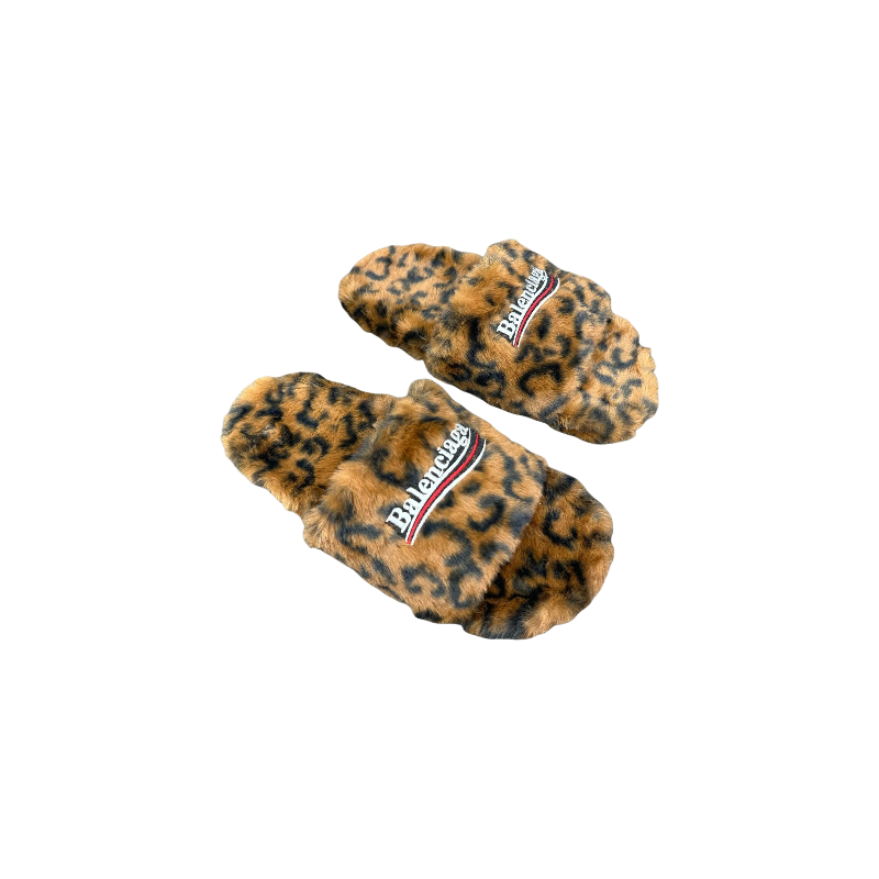 Balenciaga Fur Slides (Leopard)
